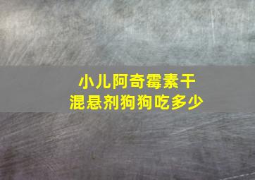 小儿阿奇霉素干混悬剂狗狗吃多少