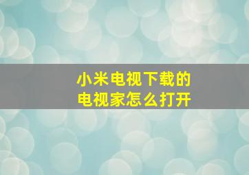 小米电视下载的电视家怎么打开