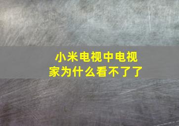 小米电视中电视家为什么看不了了