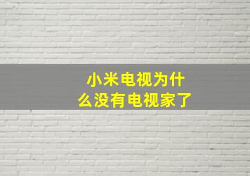 小米电视为什么没有电视家了