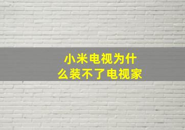 小米电视为什么装不了电视家