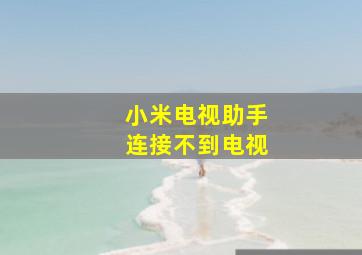 小米电视助手连接不到电视