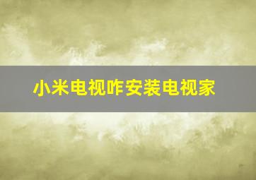 小米电视咋安装电视家