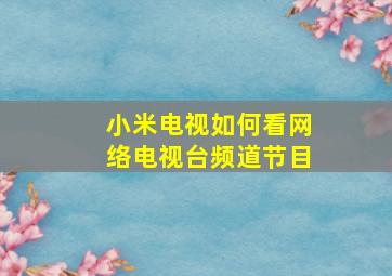 小米电视如何看网络电视台频道节目