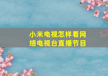 小米电视怎样看网络电视台直播节目