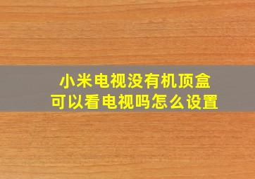 小米电视没有机顶盒可以看电视吗怎么设置