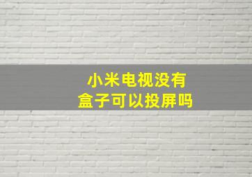 小米电视没有盒子可以投屏吗