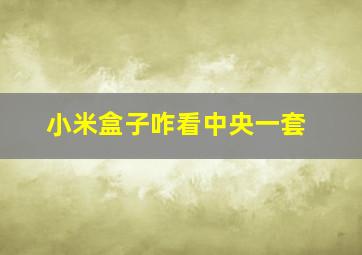 小米盒子咋看中央一套