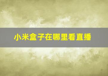 小米盒子在哪里看直播