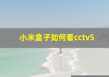 小米盒子如何看cctv5