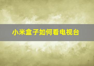 小米盒子如何看电视台