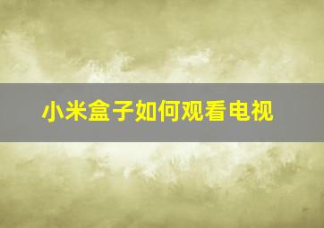 小米盒子如何观看电视