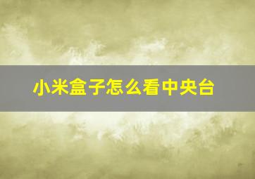 小米盒子怎么看中央台