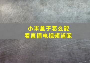 小米盒子怎么能看直播电视频道呢