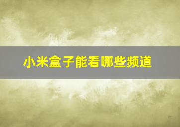 小米盒子能看哪些频道