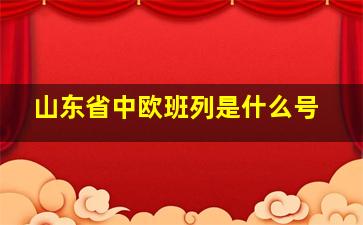 山东省中欧班列是什么号