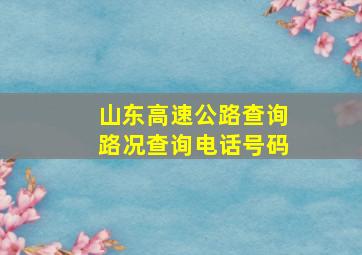 山东高速公路查询路况查询电话号码