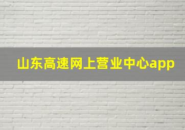 山东高速网上营业中心app