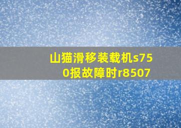 山猫滑移装载机s750报故障时r8507