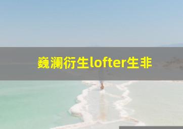 巍澜衍生lofter生非