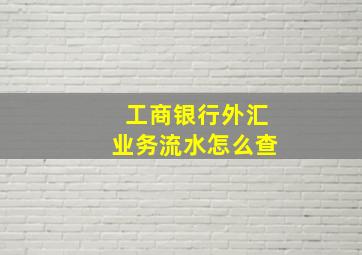 工商银行外汇业务流水怎么查