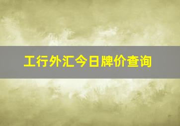 工行外汇今日牌价查询