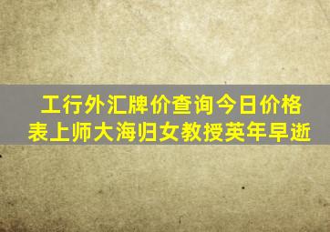 工行外汇牌价查询今日价格表上师大海归女教授英年早逝