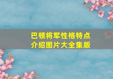 巴顿将军性格特点介绍图片大全集版