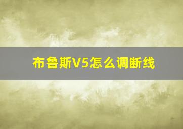 布鲁斯V5怎么调断线