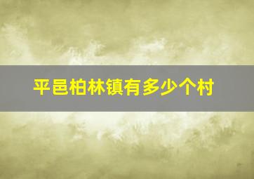 平邑柏林镇有多少个村