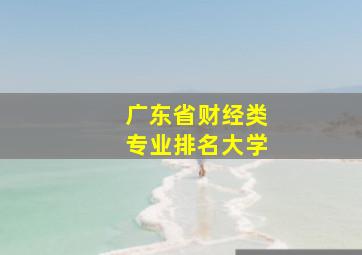 广东省财经类专业排名大学