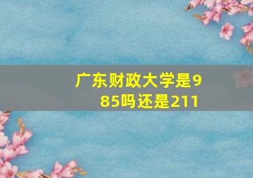 广东财政大学是985吗还是211