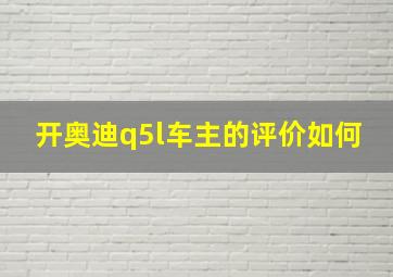 开奥迪q5l车主的评价如何