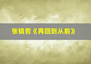 张镐哲《再回到从前》