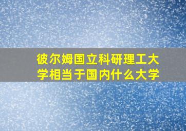 彼尔姆国立科研理工大学相当于国内什么大学