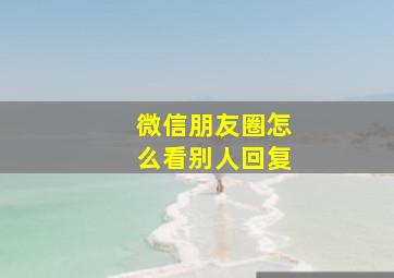 微信朋友圈怎么看别人回复