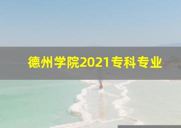 德州学院2021专科专业