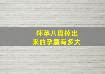 怀孕八周掉出来的孕囊有多大