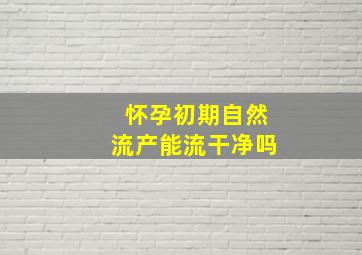 怀孕初期自然流产能流干净吗