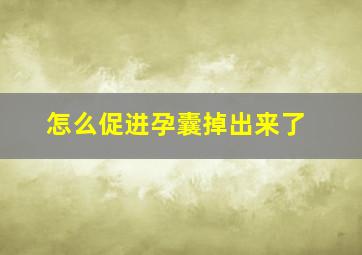 怎么促进孕囊掉出来了