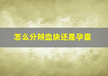 怎么分辨血块还是孕囊