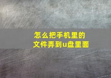 怎么把手机里的文件弄到u盘里面