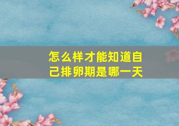 怎么样才能知道自己排卵期是哪一天