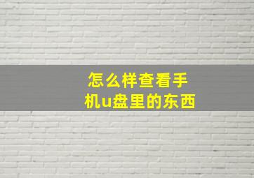 怎么样查看手机u盘里的东西