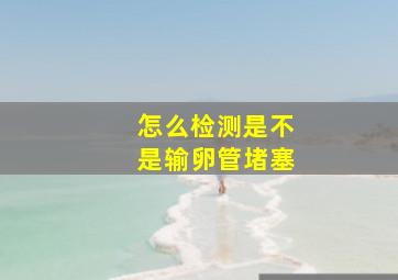 怎么检测是不是输卵管堵塞