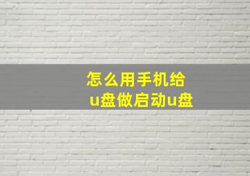 怎么用手机给u盘做启动u盘