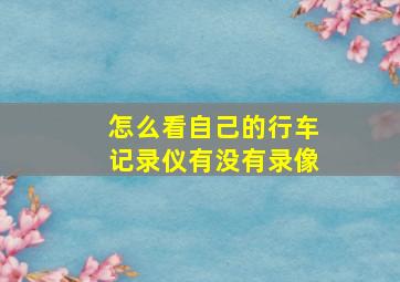 怎么看自己的行车记录仪有没有录像