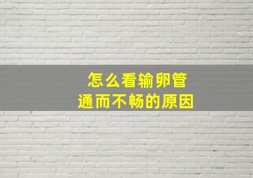 怎么看输卵管通而不畅的原因