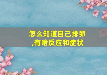 怎么知道自己排卵,有啥反应和症状