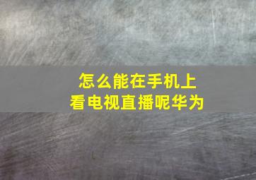 怎么能在手机上看电视直播呢华为